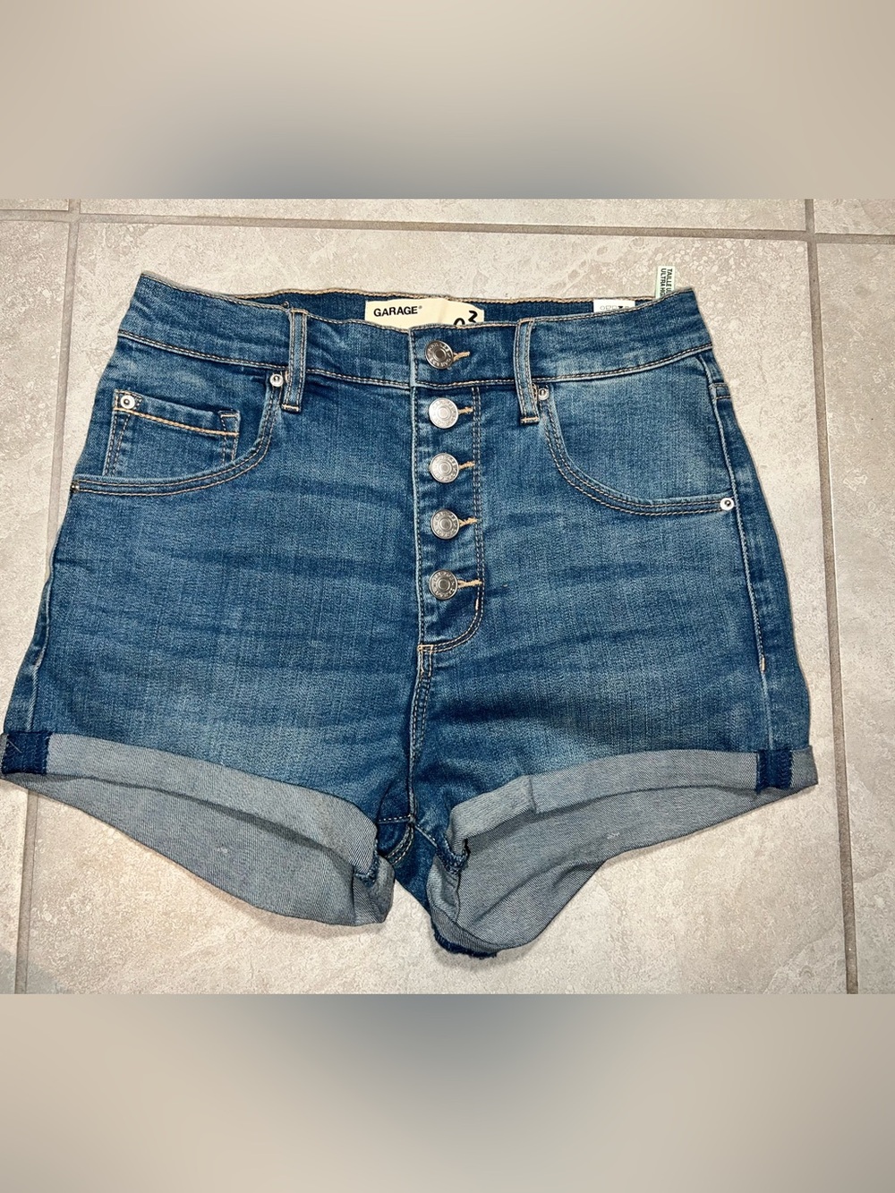 Garage Ultra High Rise Button Fly Denim Shorts Size3 EUC